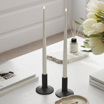 LED Stabkerzen 2 Stück 38 cm - Deluxe 3D Flamme flackernd - Nordicflame-de