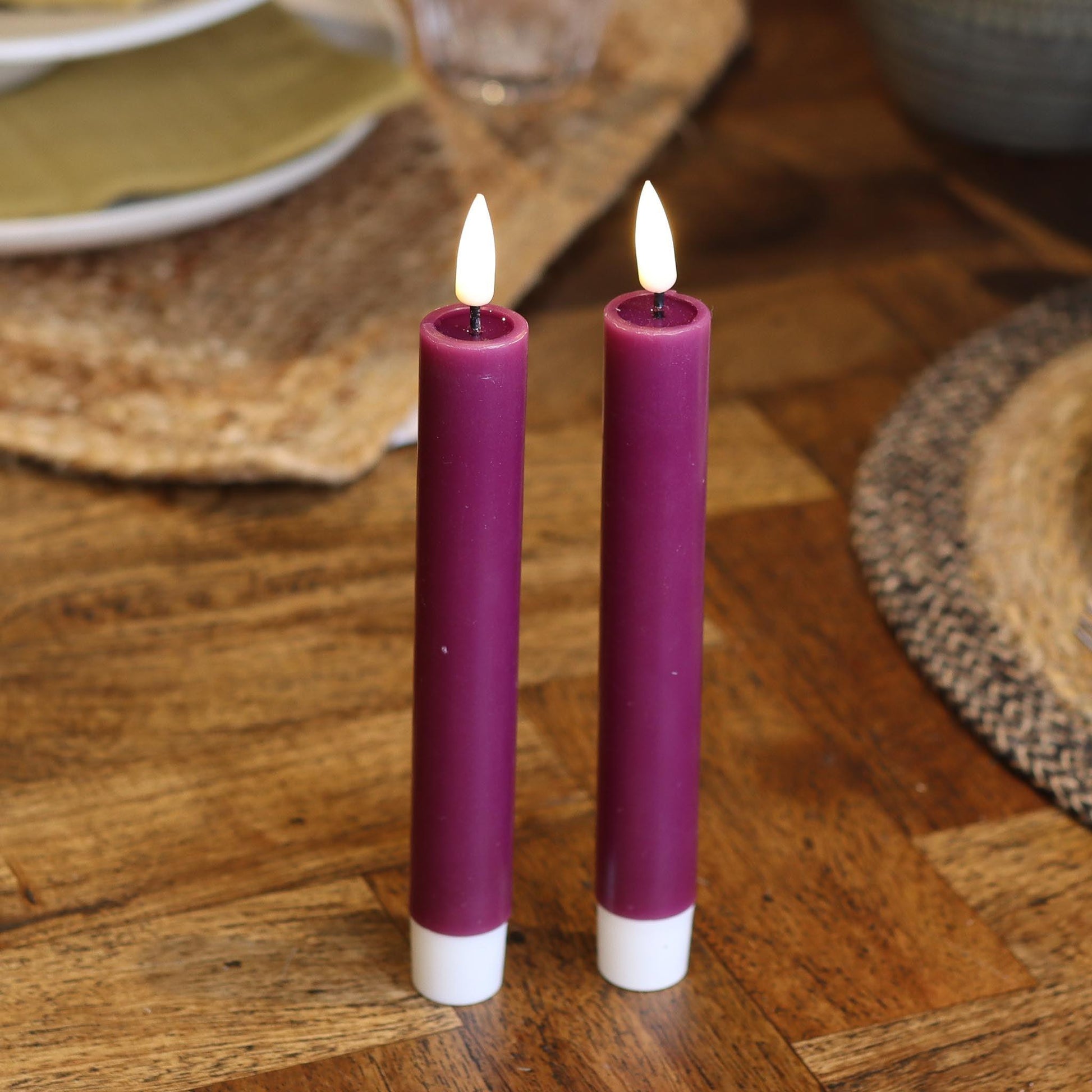 LED Stabkerzen 2 stück D2,2 x 15 cm - Tafelkerzen 3D Flamme – Jetzt entdecken | Schnelle Lieferung & sichere Zahlung