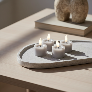 LED-theelichtjes van was – 4-pack Grijs