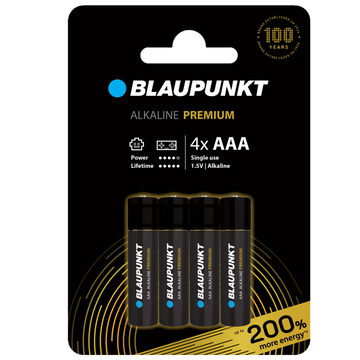 4 x AAA Batterier - Blaupunkt Alkaline Premium