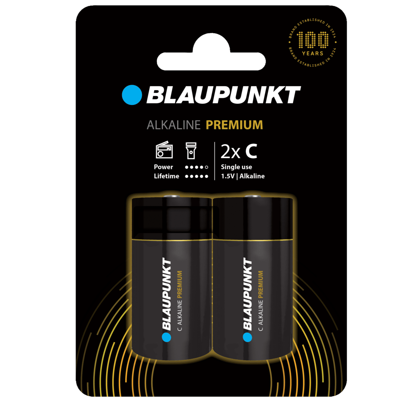 2 x C Batterier - Blaupunkt Alkaline Premium