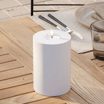 Buiten LED-kaars D10 x 15 cm – Deluxe 3D-vlam flikkerend