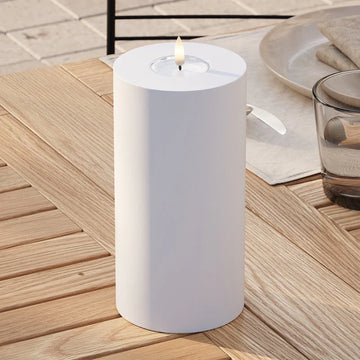 Buiten LED-kaars D10 x 20 cm – Deluxe 3D-vlam flikkerend