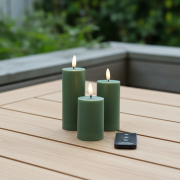 Buiten LED-kaarsen D5 – 3-pack in Groen