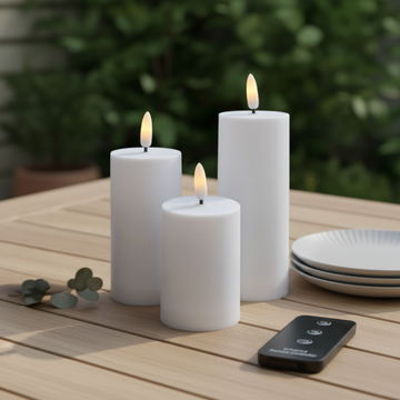 Buiten LED-kaarsen D5 – 3-pack in Wit