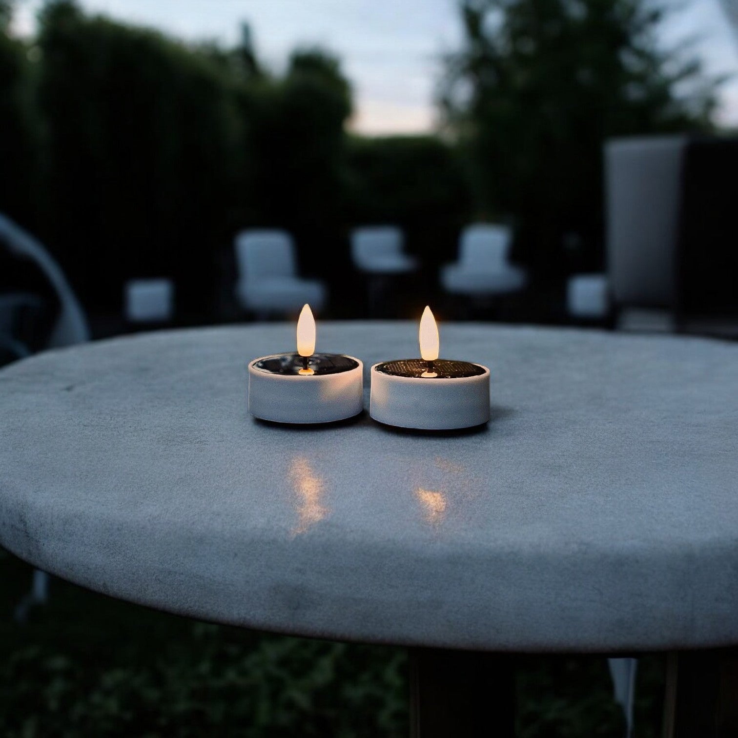 Outdoor Jumbo Solar-Teelichter – 2er-Set - Nordicflame-de