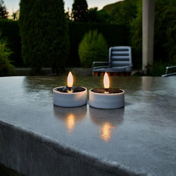 Buiten jumbo solar-theelichtjes – 2-pack