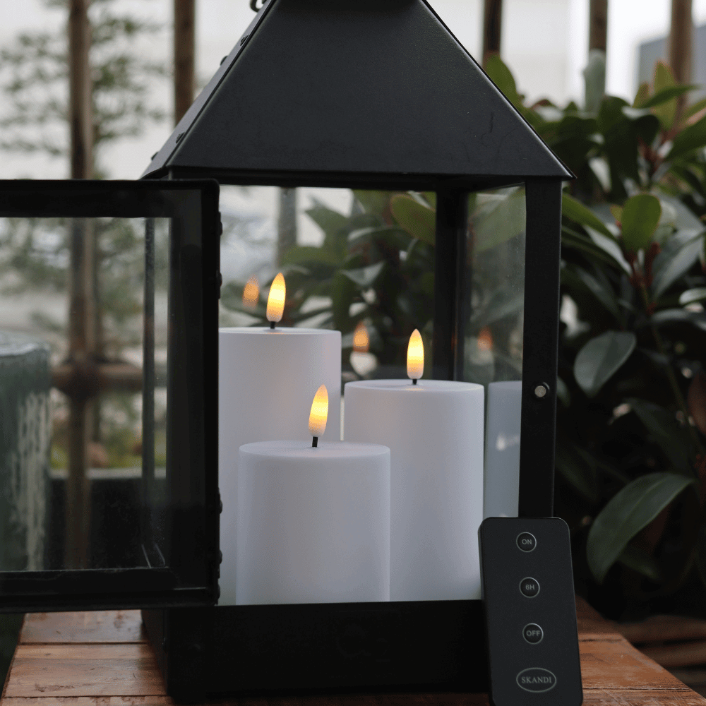 Outdoor LED-Kerzen Ø7 – 3er-Set in Weiß inkl. Fernbedienung – Premium - Nordicflame-de