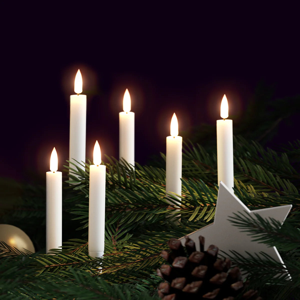 LED Weihnachtsbaumkerzen -  6 Stück - Deluxe Homeart - Nordicflame-de