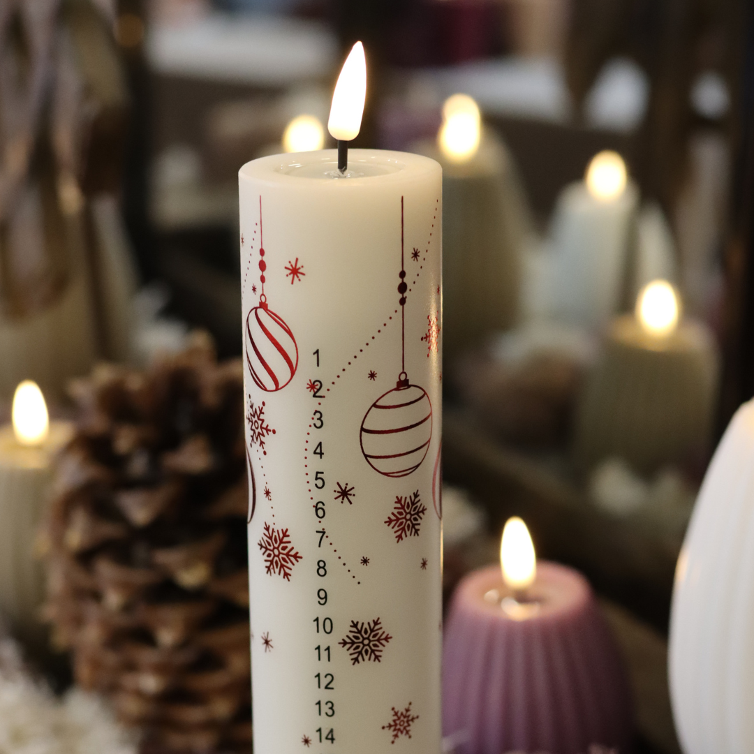 LED Kalenderkerze mit Fernbedienung und Batterien | weihnachtsmotiven - Deluxe Homeart - Nordicflame-de