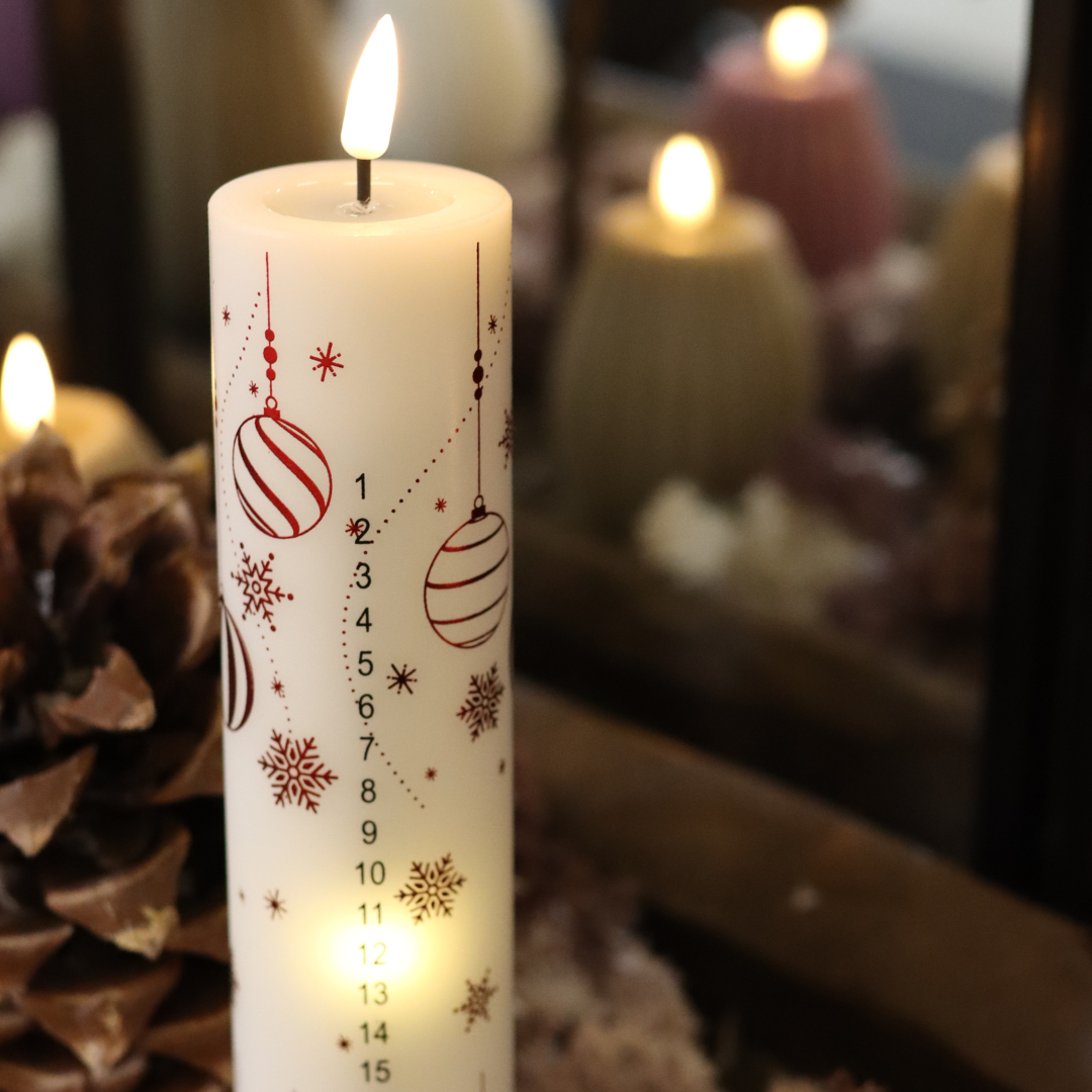 LED Kalenderkerze mit Fernbedienung und Batterien | weihnachtsmotiven - Deluxe Homeart - Nordicflame-de