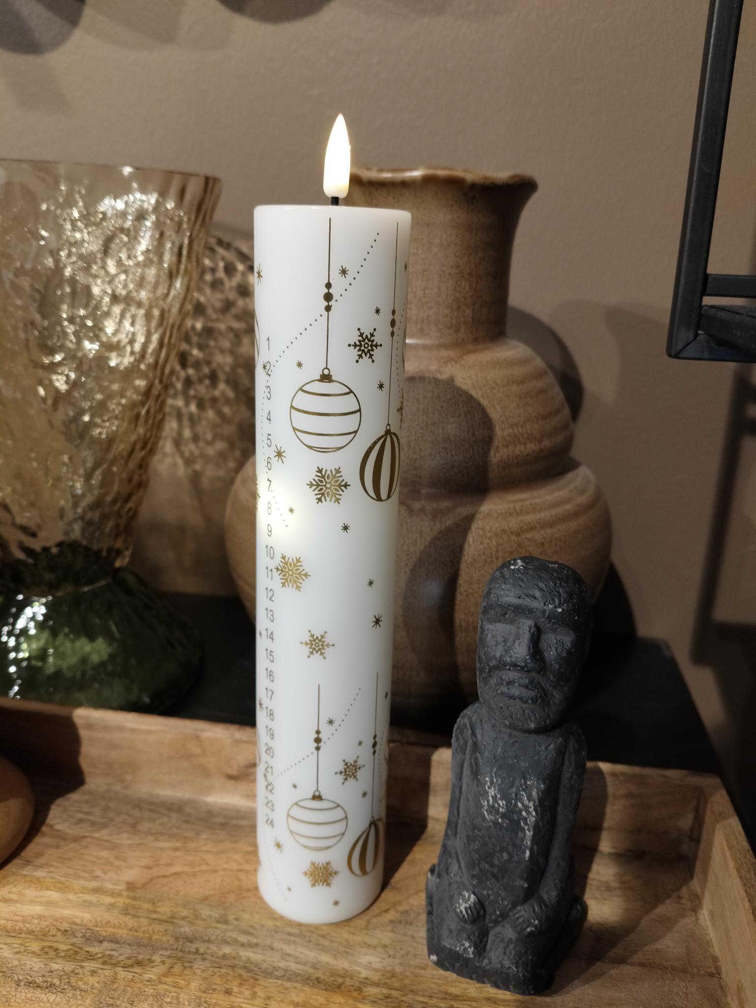 LED Kalenderkerze mit Fernbedienung und Batterien | weihnachtsmotiven - Deluxe Homeart - Nordicflame-de