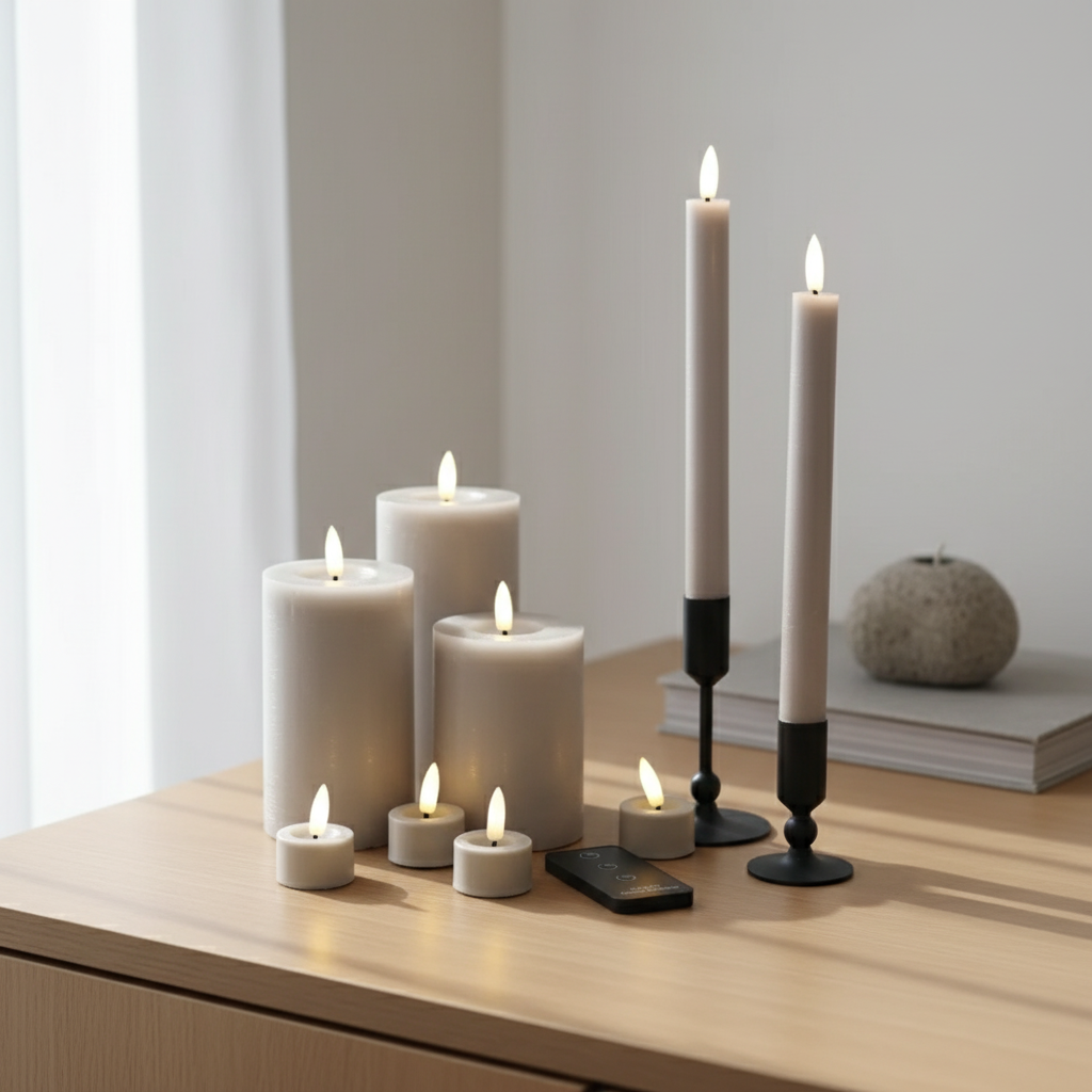 10 led candles, in different sizes
