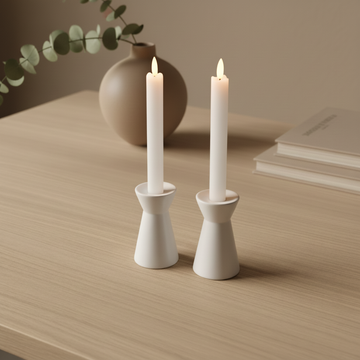 2er-Pack LED Stabkerzen Set – Weiß - 3D flamme