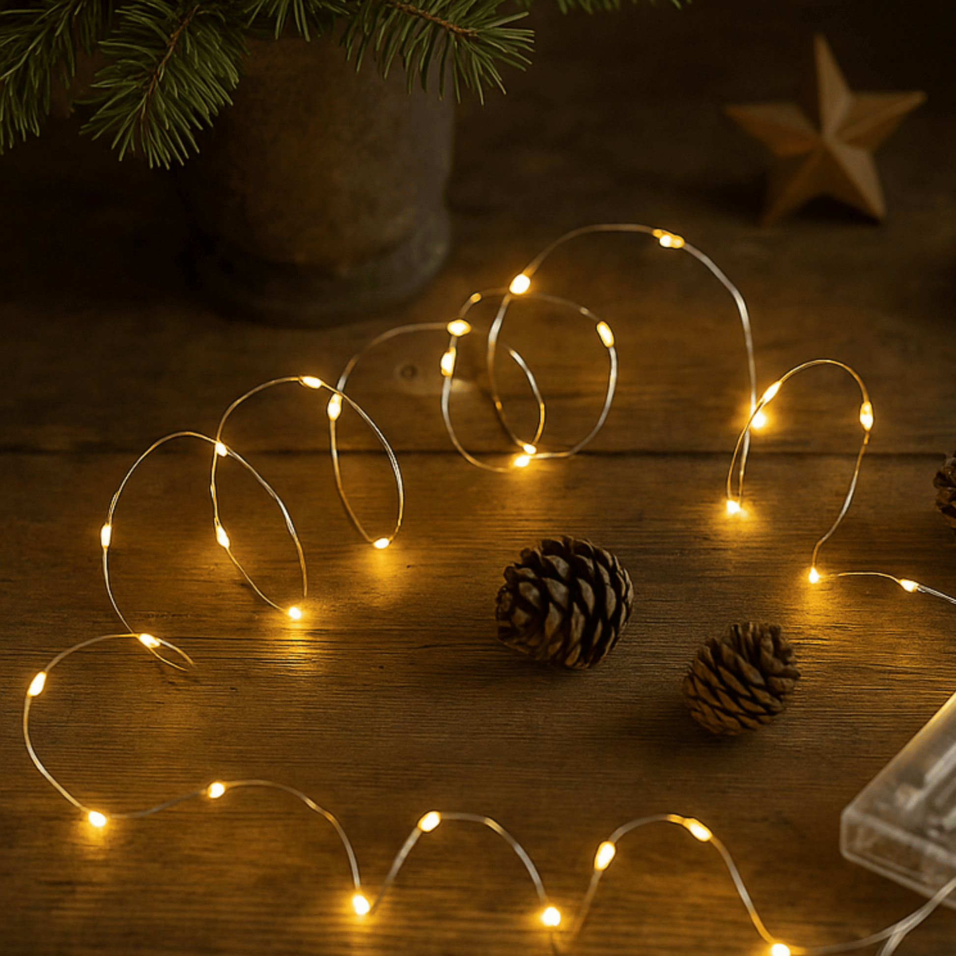 Lichterkette mit 30 LEDs und Timer – 290 cm, warmweiß, für Innen- und Außenbereich - Nordicflame-de