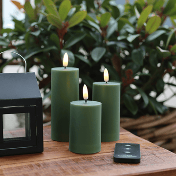 Buiten LED-kaarsen D5 – 3-pack in Groen