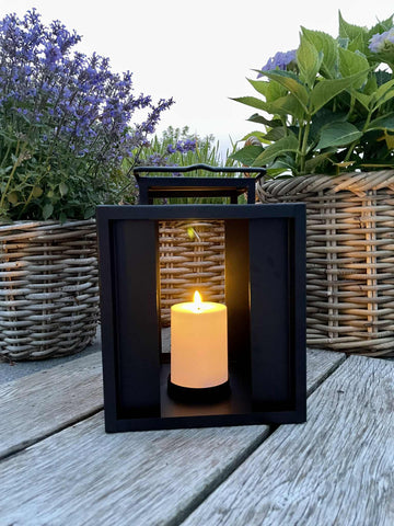 Laterne mit LED-Kerzen– 25 cm