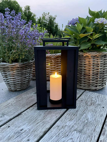 Laterne mit LED-Kerzen– 35 cm