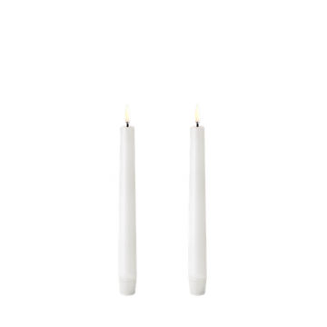 Uyuni LED-staafkaarsen Nordic White Effen 2-pack Ø2,3 x H20 cm