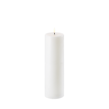 Uyuni LED-stompkaars, Nordic White, Effen, Ø7,8 x H25 cm
